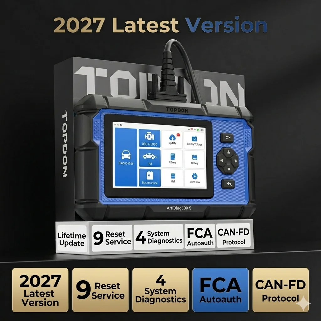 TOPDON Upgraded AD600S 2027 Latest Version: OBD2 Scanner for ABS/SRS/Engine, 9 Resets (Oil/Brake/BMS/SAS/DPF), Injector Coding
TOPDON Upgraded AD600S 2027 Latest Version: OBD2 Scanner for ABS/SRS/Engine, 9 Resets (Oil/Brake/BMS/SAS/DPF), Injector Coding