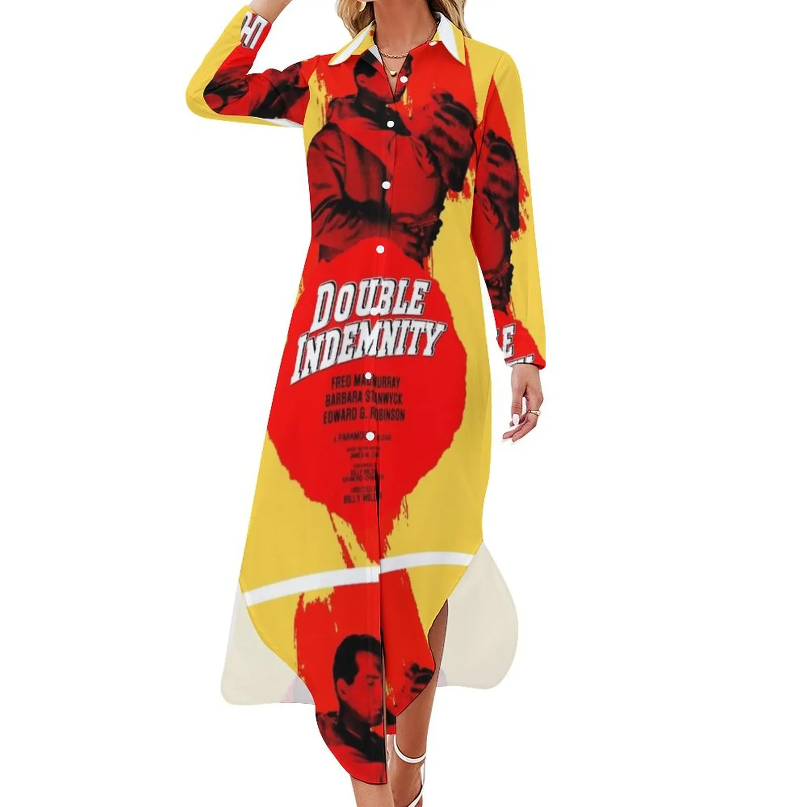 Double Indemnity (1944) - Movie poster design Long Sleeved Shirt Dress Women's summer long dress Beachwear
Double Indemnity (1944) - Movie poster design Long Sleeved Shirt Dress Women's summer long dress Beachwear