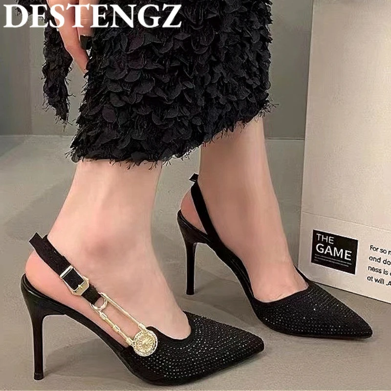 Summer Women High Heels Sexy Pointed Toe Crystal Sandals Brand Shoes Fashion Pumps 2025 New Trend Party Dress Femme Zapatillas
Summer Women High Heels Sexy Pointed Toe Crystal Sandals Brand Shoes Fashion Pumps 2025 New Trend Party Dress Femme Zapatillas