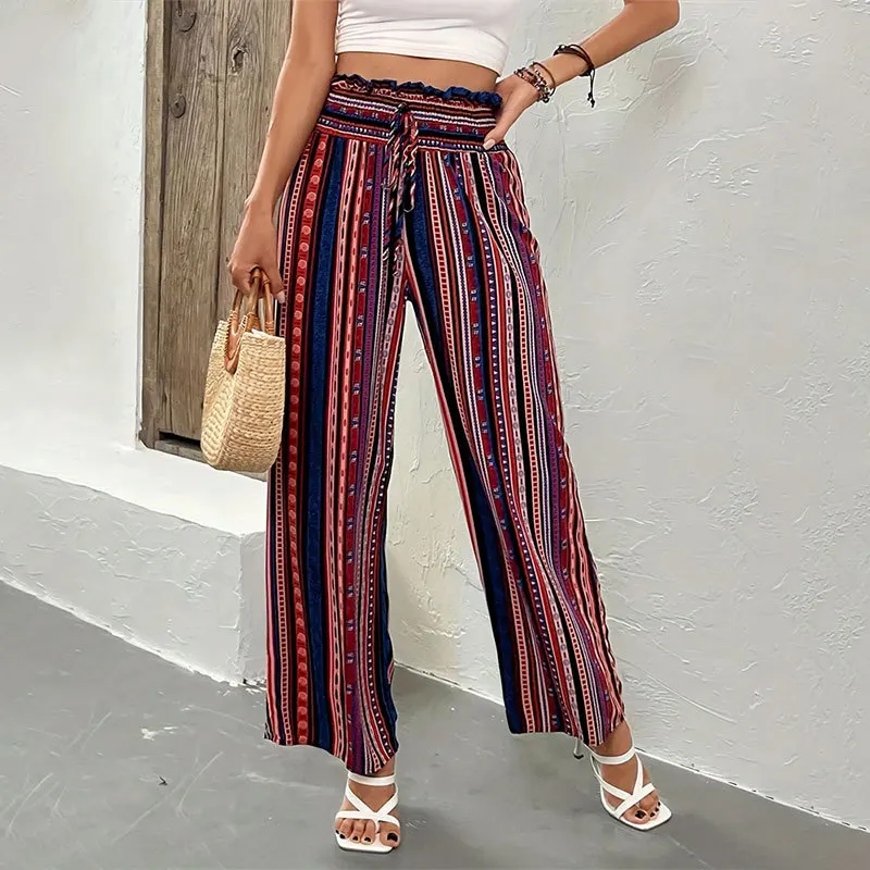 New Ethnic Style Loose and Comfortable High Waist Wide Leg Pants with Elastic Waist Contrast Color Straight Leg Pants for Women
New Ethnic Style Loose and Comfortable High Waist Wide Leg Pants with Elastic Waist Contrast Color Straight Leg Pants for Women