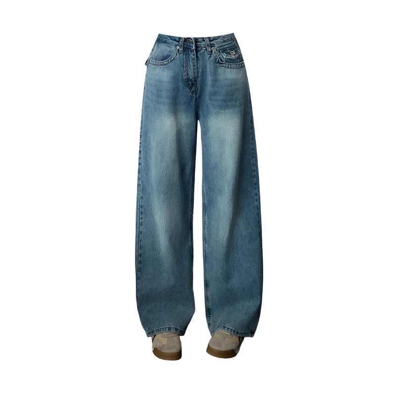 Women's Retro Blue Street Straight Wide Leg Jeans Personalized Trousers Cool Girl Pants Casual Bottoms Female Sweatpants
Women's Retro Blue Street Straight Wide Leg Jeans Personalized Trousers Cool Girl Pants Casual Bottoms Female Sweatpants