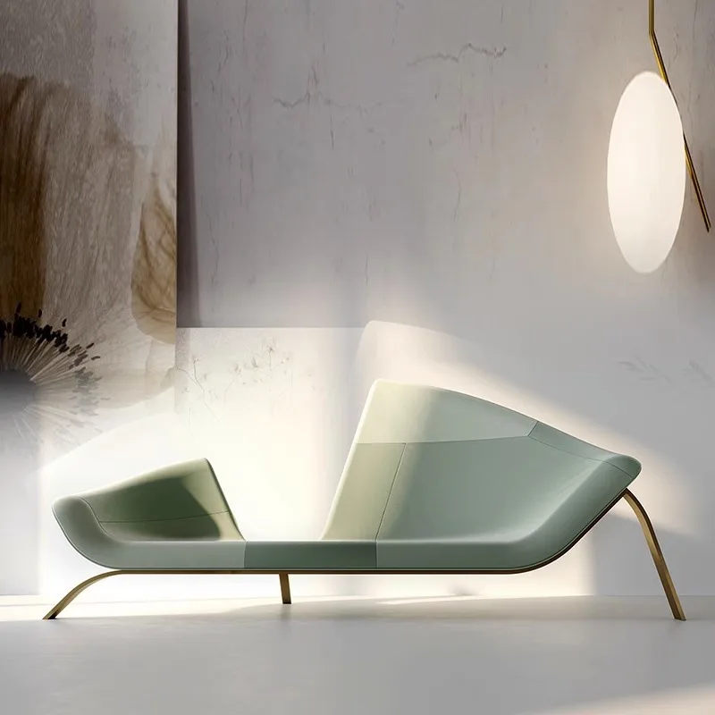 Nordic designer chaise longue metal wrought iron living room reception leather fabric casual special-shaped hardware sofa chair
Nordic designer chaise longue metal wrought iron living room reception leather fabric casual special-shaped hardware sofa chair