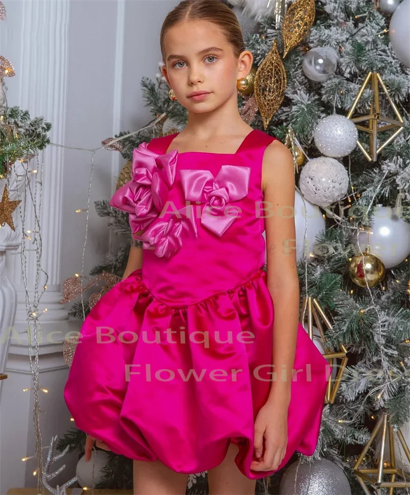 Hot Pink Square Collar Flower Girl Dress Sleeveless A-Line Above Knee Pleats Dress Baby Cute First Communion Birthday Party Gown
Hot Pink Square Collar Flower Girl Dress Sleeveless A-Line Above Knee Pleats Dress Baby Cute First Communion Birthday Party Gown