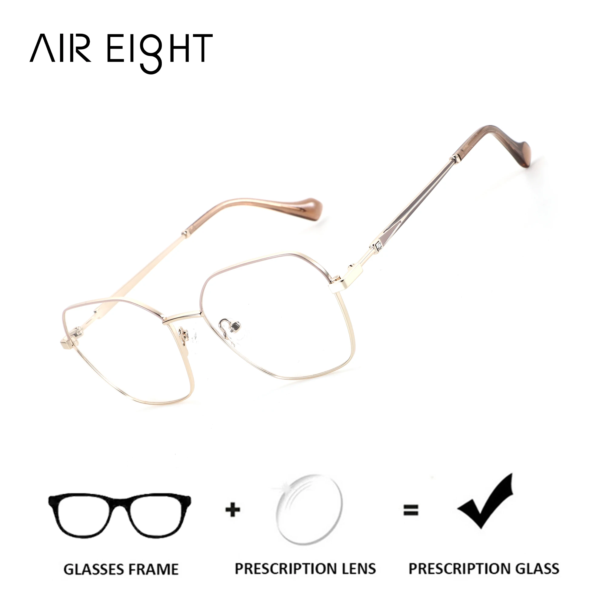 AIREIGHT (S Size) Polygon Metal Prescription Glasses For Women Blue Light Myopia Optical Lenses With Recipe Progressive Eyewear
AIREIGHT (S Size) Polygon Metal Prescription Glasses For Women Blue Light Myopia Optical Lenses With Recipe Progressive Eyewear