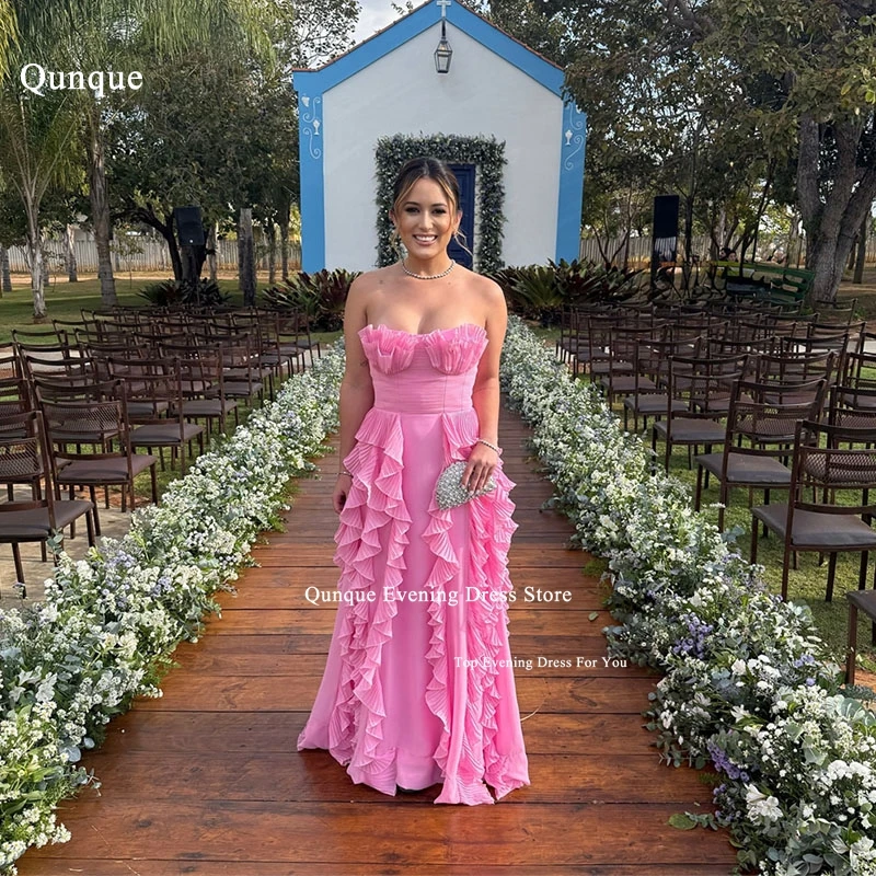 Qvala Розовое вечернее платье без бретелек без рукавов Платья для особых случаев Плиссированные оборки Vestidos De Boda Para Fiestas по индивидуальному заказу
Qvala Розовое вечернее платье без бретелек без рукавов Платья для особых случаев Плиссированные оборки Vestidos De Boda Para Fiestas по индивидуальному заказу