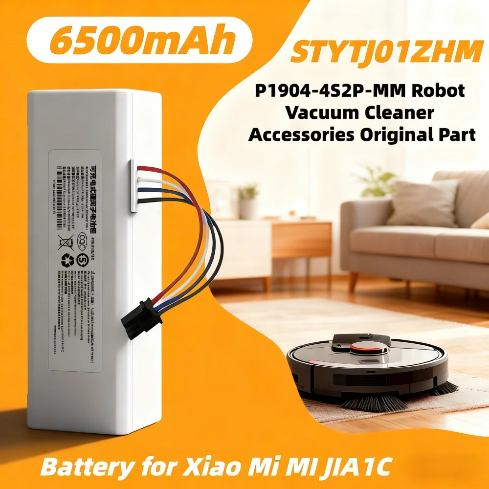 Original Battery for Robot Vacuum Cleaner For Xiaomi Vacuum Mop 1C STYTJ01ZHM P1904-4S1P-MM 14.4V 5600mAh/6500mAh
Original Battery for Robot Vacuum Cleaner For Xiaomi Vacuum Mop 1C STYTJ01ZHM P1904-4S1P-MM 14.4V 5600mAh/6500mAh