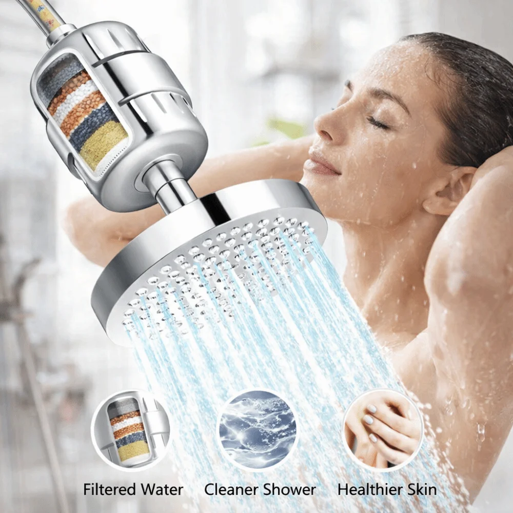 15 Stage Shower Head 6 Inch High Pressure Filtration Shower Head Water Saving Removes Chlorine Shower Sprayer Bathroom Accessory
15 Stage Shower Head 6 Inch High Pressure Filtration Shower Head Water Saving Removes Chlorine Shower Sprayer Bathroom Accessory