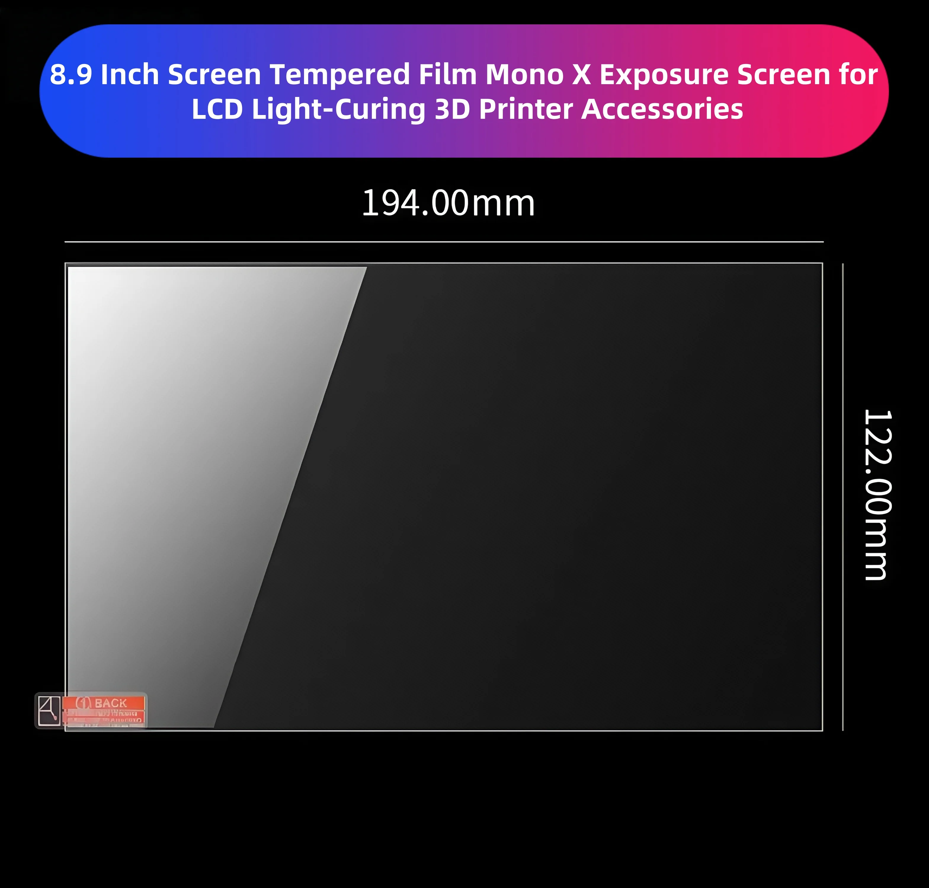 8,9-дюймовый экран, закаленная пленка, Mono X, экран экспозиции для ЖК-дисплея, аксессуары для 3D-принтеров
8,9-дюймовый экран, закаленная пленка, Mono X, экран экспозиции для ЖК-дисплея, аксессуары для 3D-принтеров