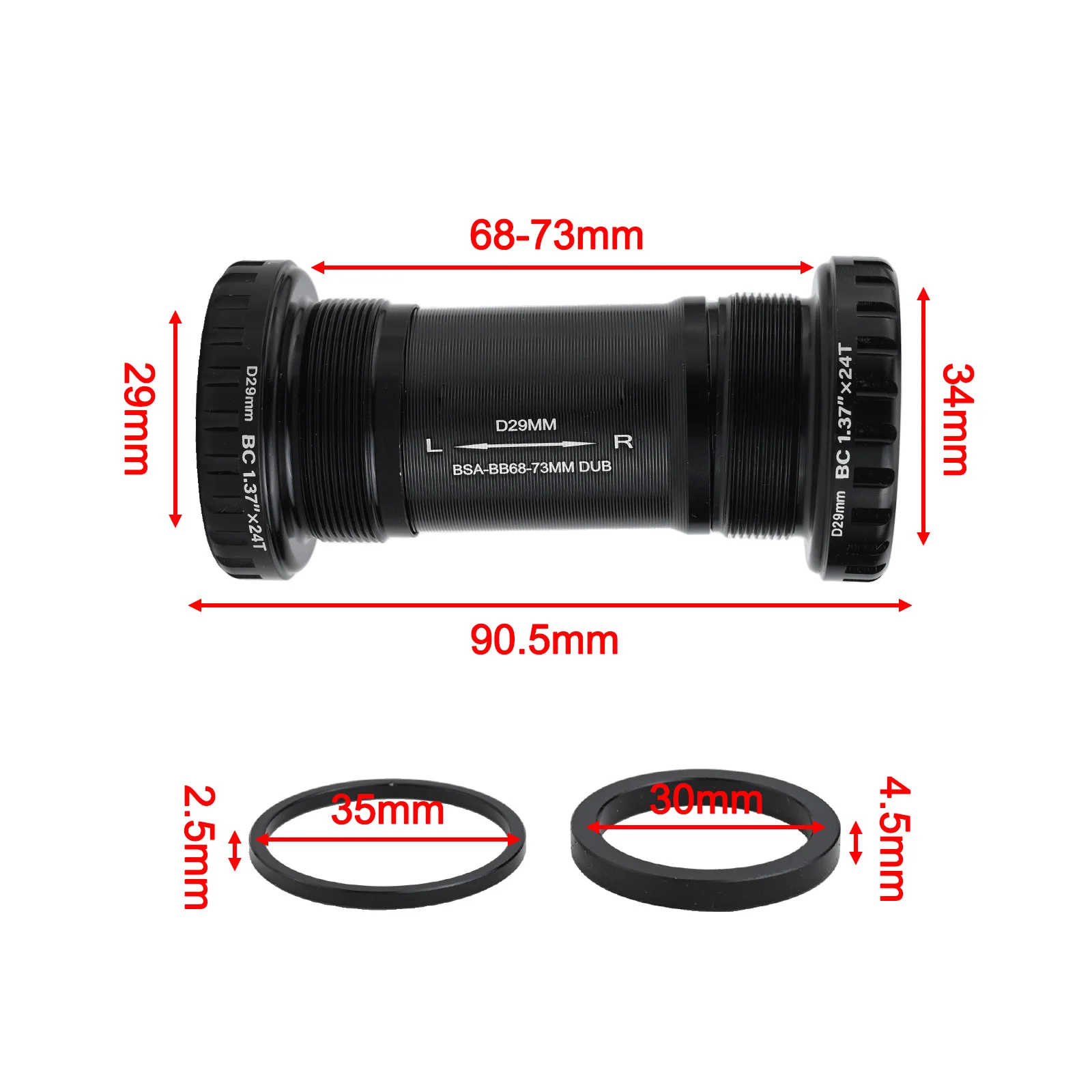 29mm Bicycle Bottom Bracket for DUB 6873MM with Aluminum Seal Bearing for Smooth Rotation and Waterproof Performance
29mm Bicycle Bottom Bracket for DUB 6873MM with Aluminum Seal Bearing for Smooth Rotation and Waterproof Performance