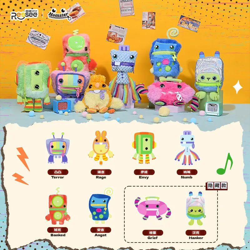 Reosee Nomster Zipper Monster Plush Blind Box Old Days Series Vocal Collectible Desktop Ornament Plush Toy Collectors Gift
Reosee Nomster Zipper Monster Plush Blind Box Old Days Series Vocal Collectible Desktop Ornament Plush Toy Collectors Gift