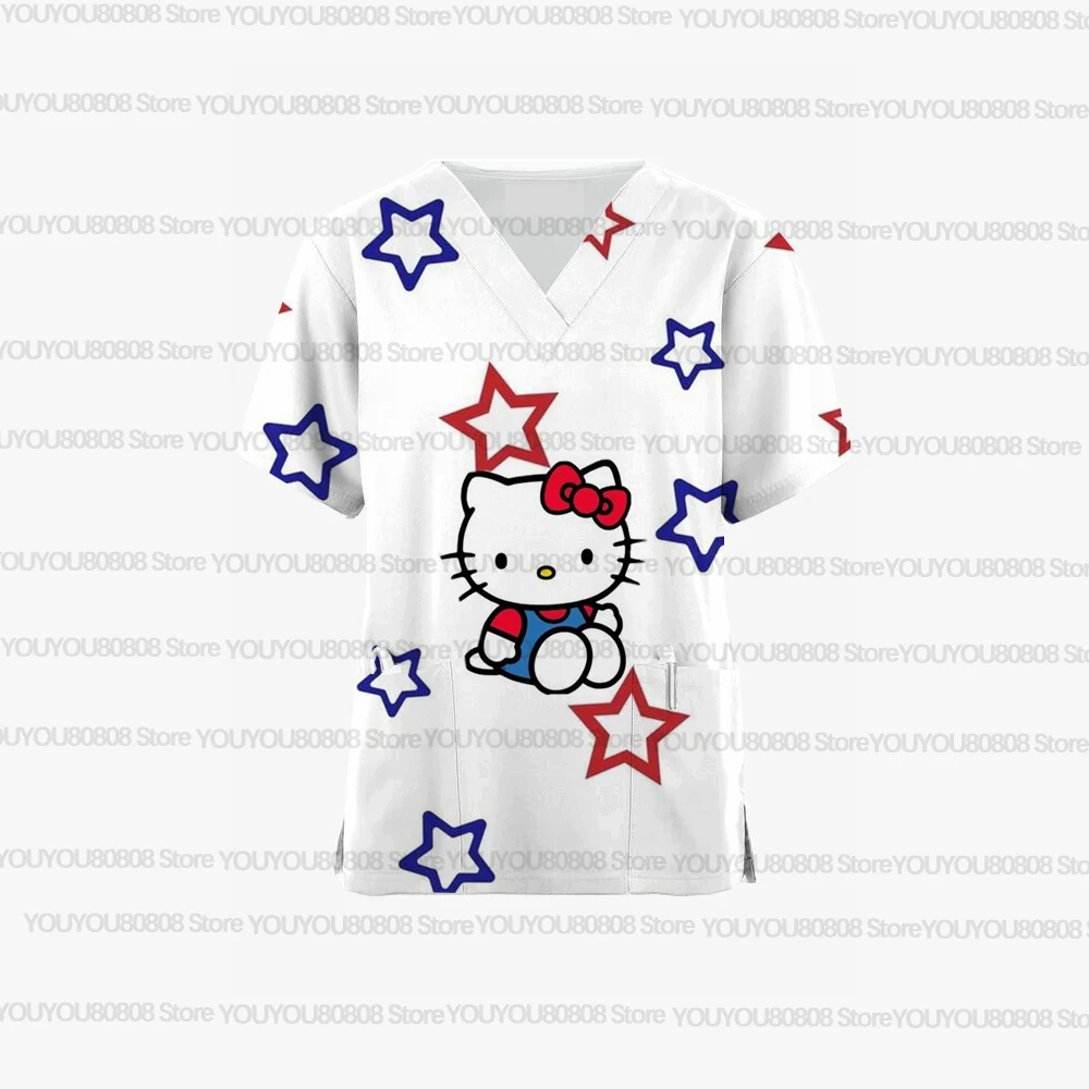 Hello Kitty new summer 2025 V-neck nurse clothes work uniform tops casual scrub spa doctor nurse clothes women's elegant pet top
Hello Kitty new summer 2025 V-neck nurse clothes work uniform tops casual scrub spa doctor nurse clothes women's elegant pet top