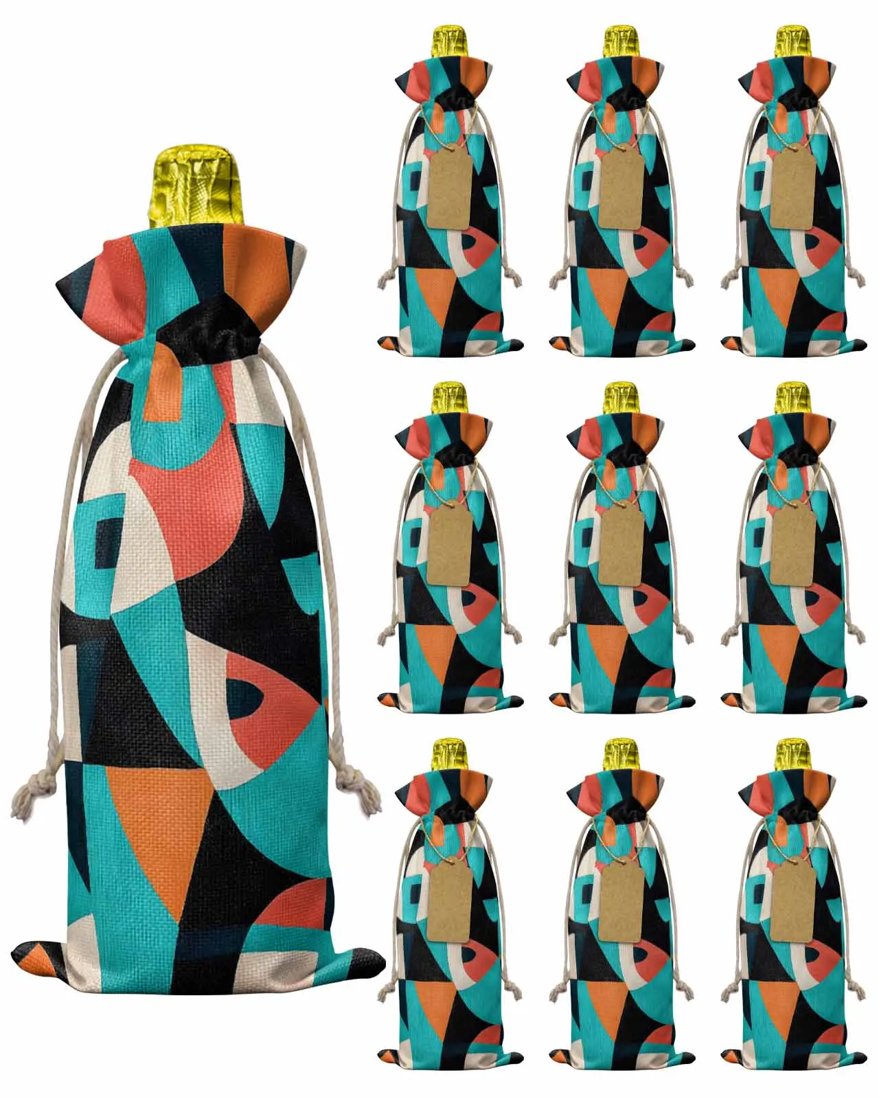 10pcs Wine Bottle Covers Modernism Abstract Line Color Block Wine Holder Carrier Packaging Bag Wedding Party Decor Gift
10pcs Wine Bottle Covers Modernism Abstract Line Color Block Wine Holder Carrier Packaging Bag Wedding Party Decor Gift