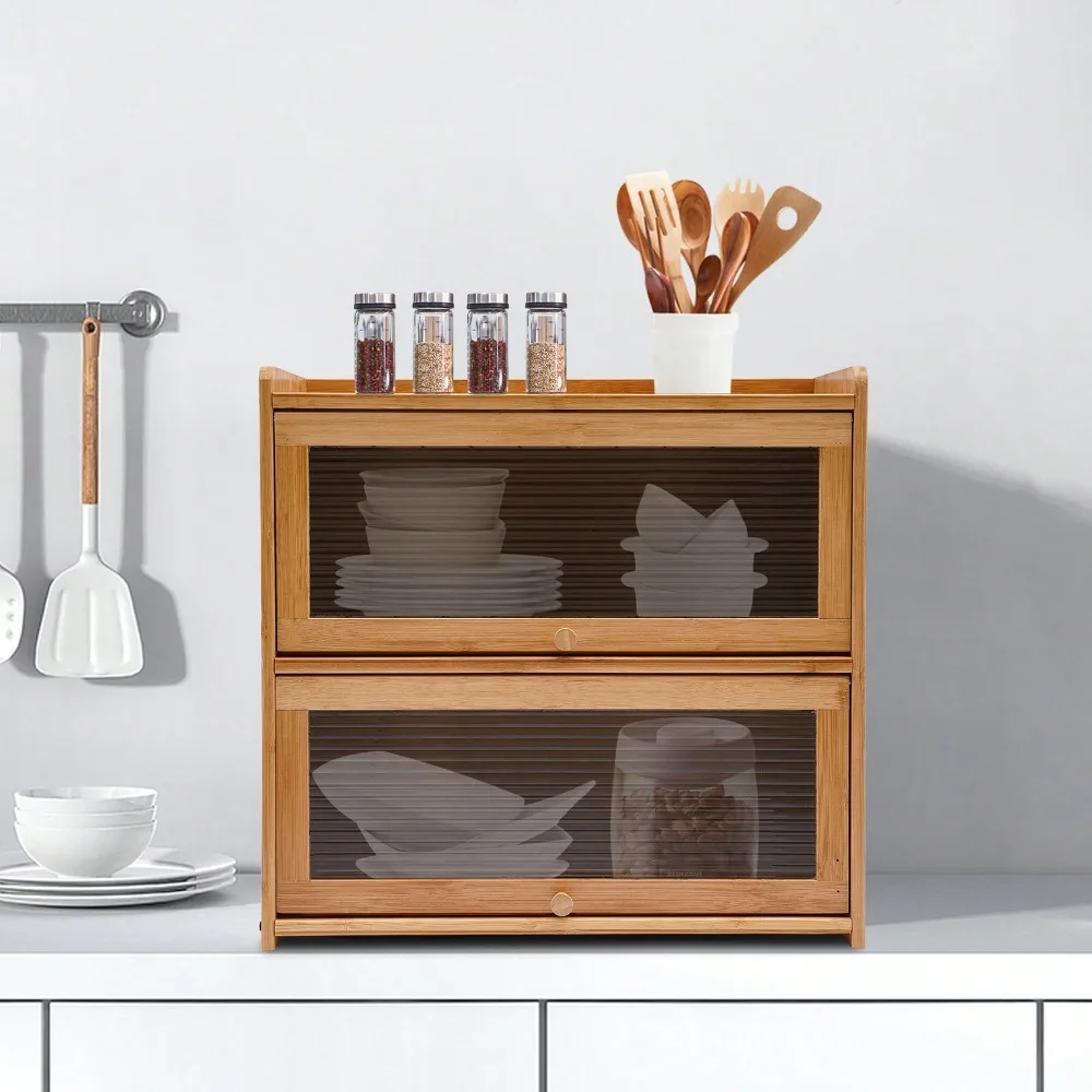 Small Bamboo Kitchen Pantry Sideboard Storage Cabinet With Glass Sliding Doors, Freestanding Countertop Bamboo Accent Cab
Small Bamboo Kitchen Pantry Sideboard Storage Cabinet With Glass Sliding Doors, Freestanding Countertop Bamboo Accent Cab