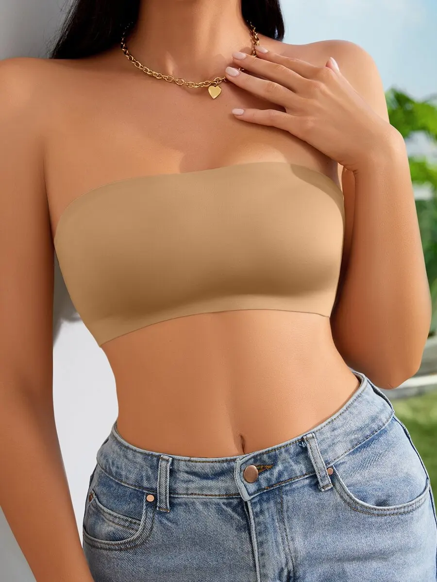 Women Strapless Backless Tube Top Bra Medium Stretch Casual Camel Plain Bralette
Women Strapless Backless Tube Top Bra Medium Stretch Casual Camel Plain Bralette