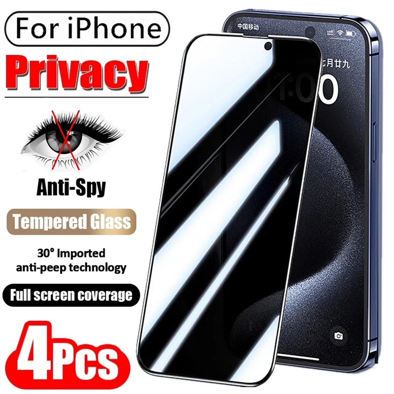 4Pcs Anti-spy Tempered Glass For IPhone 15 11 12 13 Pro Max Full Cover Privacy Screen Protector For iPhone 14 15 Plus XS MAX XR
4Pcs Anti-spy Tempered Glass For IPhone 15 11 12 13 Pro Max Full Cover Privacy Screen Protector For iPhone 14 15 Plus XS MAX XR