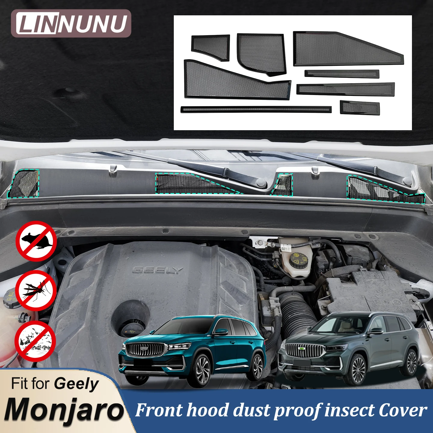LINNUNU для Geely Monjaro Xingyue L 2021-2023 2024 2025 передняя пылезащитная крышка двигателя из нержавеющей стали, защитная крышка для выхода воздуха на капоте
LINNUNU для Geely Monjaro Xingyue L 2021-2023 2024 2025 передняя пылезащитная крышка двигателя из нержавеющей стали, защитная крышка для выхода воздуха на капоте
