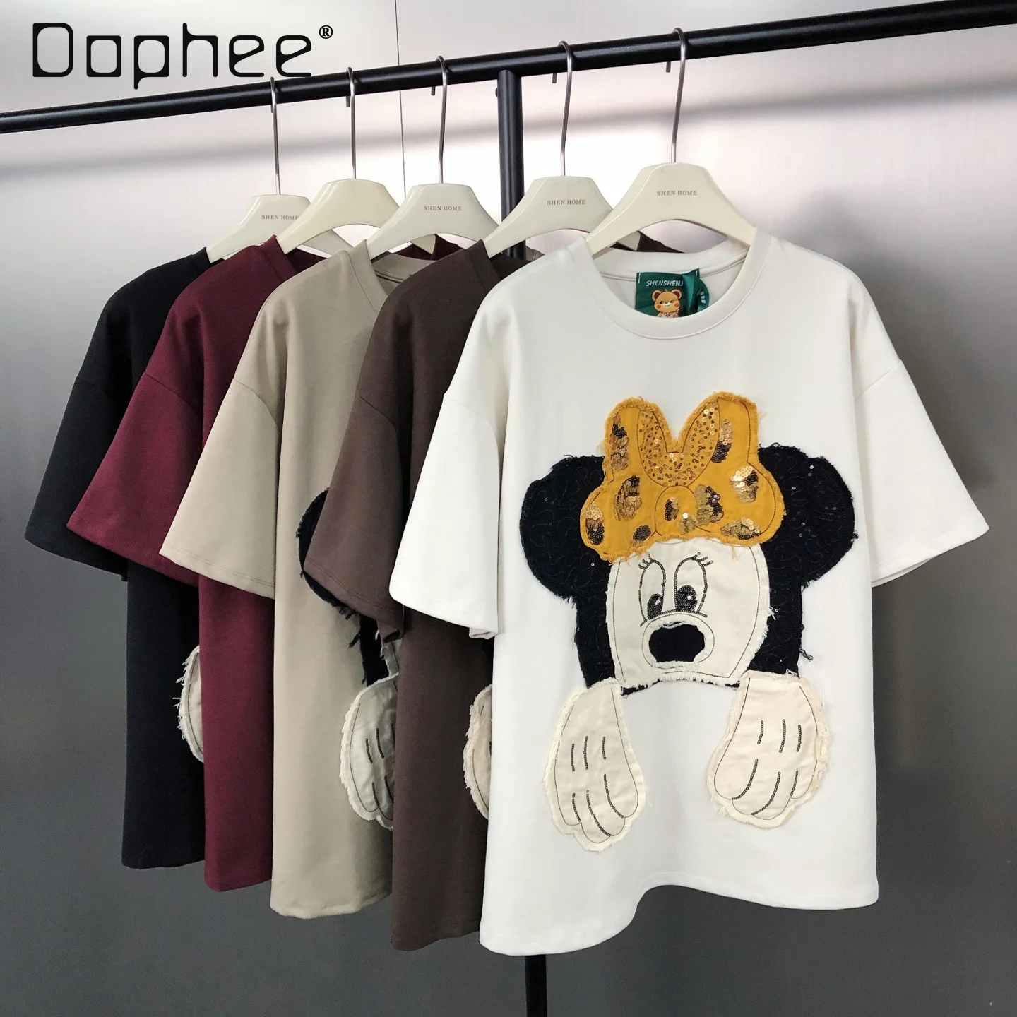 American Style Trendy Brand Pure Cotton Fashion Heavy Sequin Patch Loose Casual Round Neck Short Sleeve T-Shirt for Women
American Style Trendy Brand Pure Cotton Fashion Heavy Sequin Patch Loose Casual Round Neck Short Sleeve T-Shirt for Women