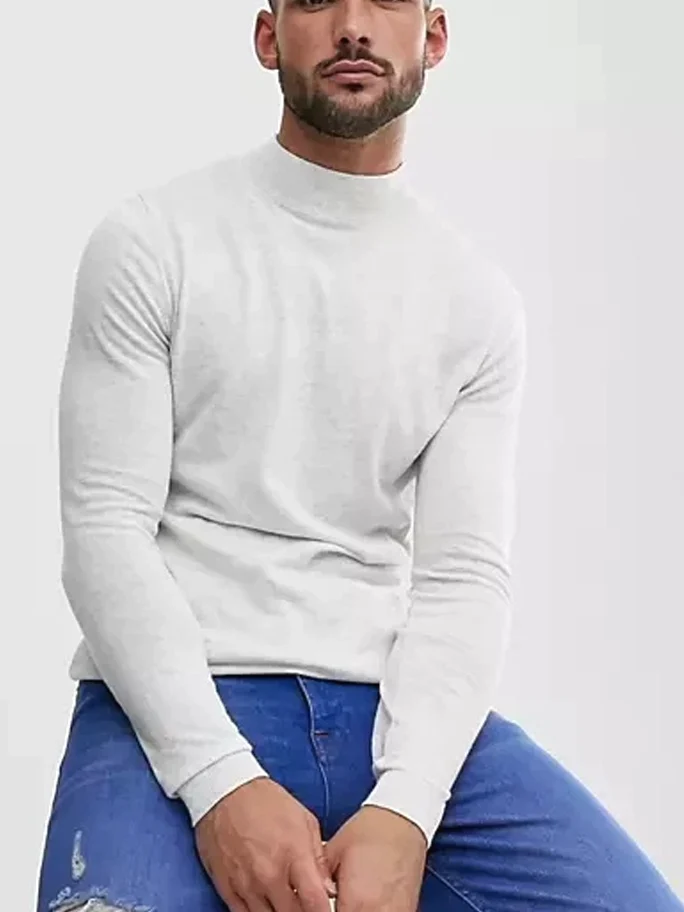 Мужской приталенный свитер с длинным рукавом из мягкой шерстяной пряжи, дышащий, тонкий, с высоким воротником, модный базовый топ
Мужской приталенный свитер с длинным рукавом из мягкой шерстяной пряжи, дышащий, тонкий, с высоким воротником, модный базовый топ