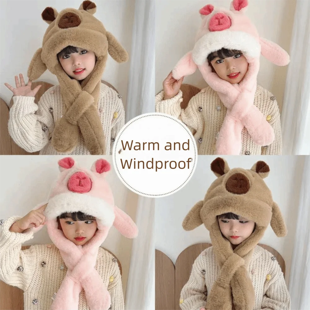 Fun Capybara 's Hooded Scarf Integrated Design Windproof Neck Warmers Soft Thickened Animal Ears Hat for Girls Outdoor
Fun Capybara 's Hooded Scarf Integrated Design Windproof Neck Warmers Soft Thickened Animal Ears Hat for Girls Outdoor