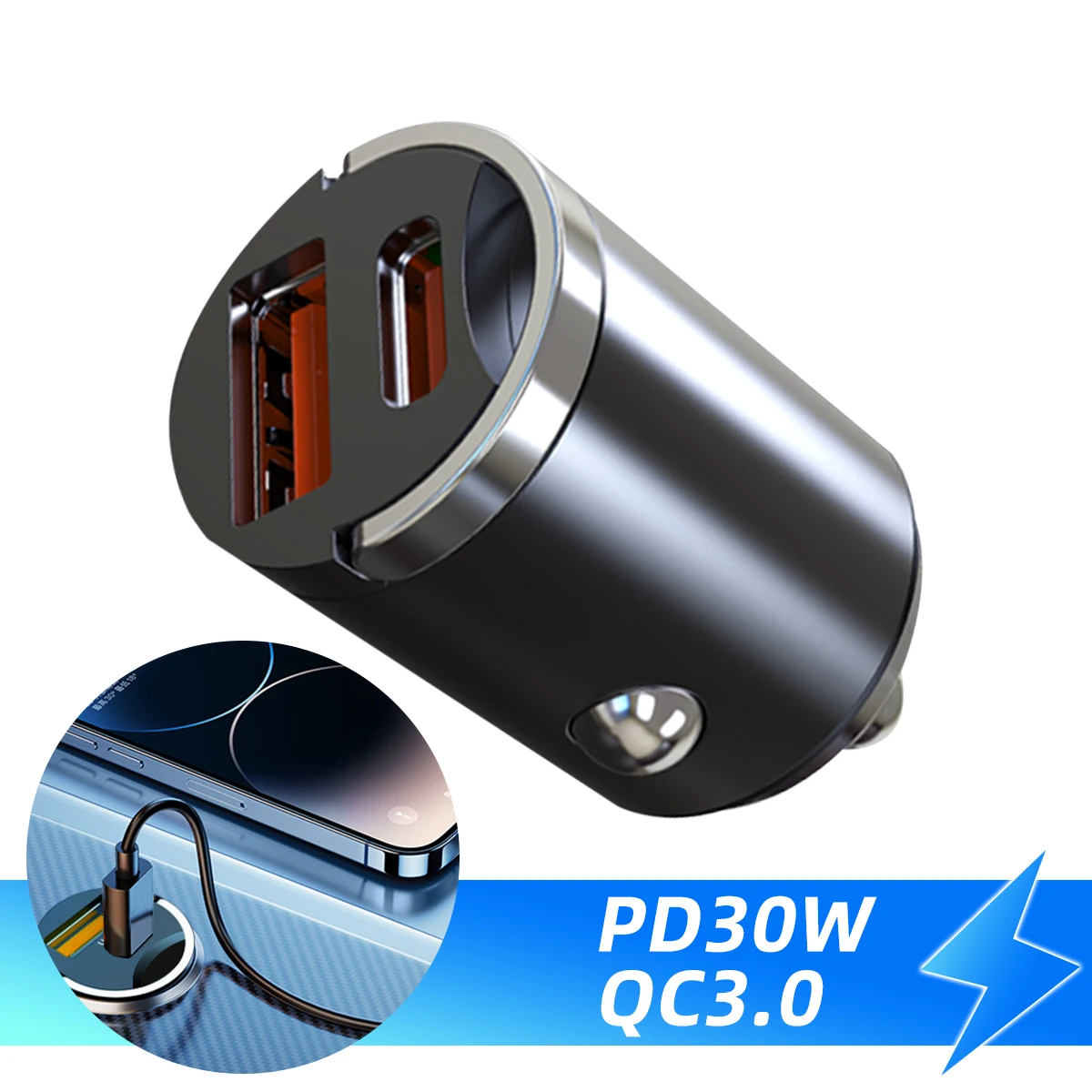 Mini Car Charger USB C 30W Fast Charging QC3.0 SCP AFC/FCP PD Type C Quick Truck Adapter for iPhone 14 Samsung HUAWEI
Mini Car Charger USB C 30W Fast Charging QC3.0 SCP AFC/FCP PD Type C Quick Truck Adapter for iPhone 14 Samsung HUAWEI