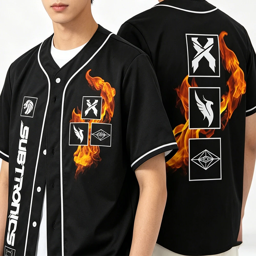Subtronics Excision Illenium Slander Seven Lions Baseball Jersey Short Sleeve Button-Down Shirts Women Men Streetwear Tops
Subtronics Excision Illenium Slander Seven Lions Baseball Jersey Short Sleeve Button-Down Shirts Women Men Streetwear Tops