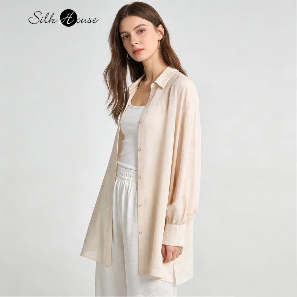 Women's Casual Summer Clothing 100% Natural Mulberry Silk Cutting Silk Turn-down Collar Long Sleeved Sunscreen Clothing
Women's Casual Summer Clothing 100% Natural Mulberry Silk Cutting Silk Turn-down Collar Long Sleeved Sunscreen Clothing