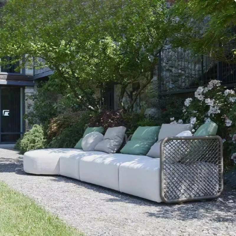 Outdoor aluminum alloy sofa furniture, Nordic villa courtyard outdoor leisure rope weaving sofa coffee table tables and chairs
Outdoor aluminum alloy sofa furniture, Nordic villa courtyard outdoor leisure rope weaving sofa coffee table tables and chairs