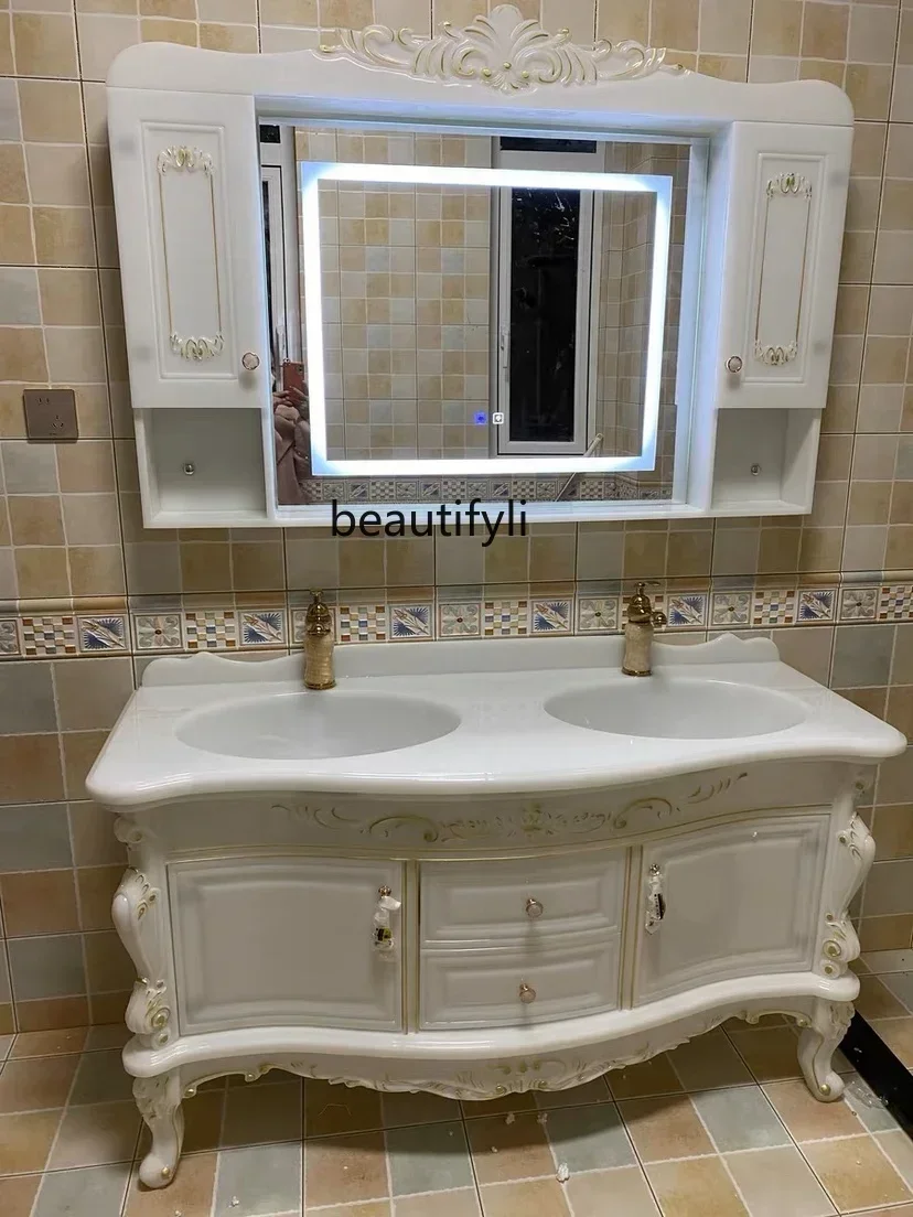 FG28European bathroom cabinet combination jade integrated basin toilet washbasin mirror cabinet
FG28European bathroom cabinet combination jade integrated basin toilet washbasin mirror cabinet