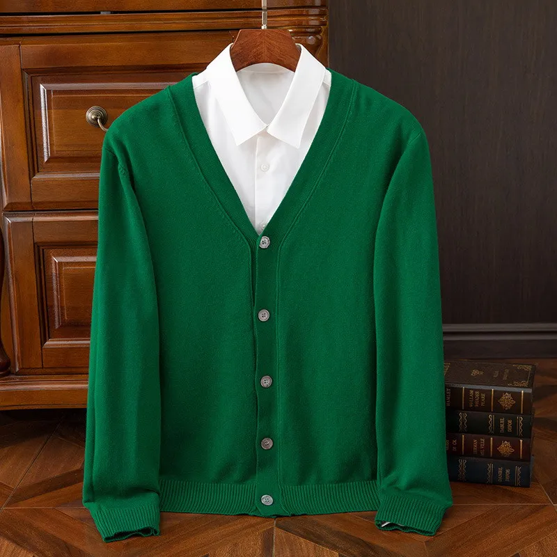 New Men's 100% Wool Blend Cardigan jacket High-end Sweater Autumn Winter Warm Solid Color Knit Sweater Business Casual Top
New Men's 100% Wool Blend Cardigan jacket High-end Sweater Autumn Winter Warm Solid Color Knit Sweater Business Casual Top