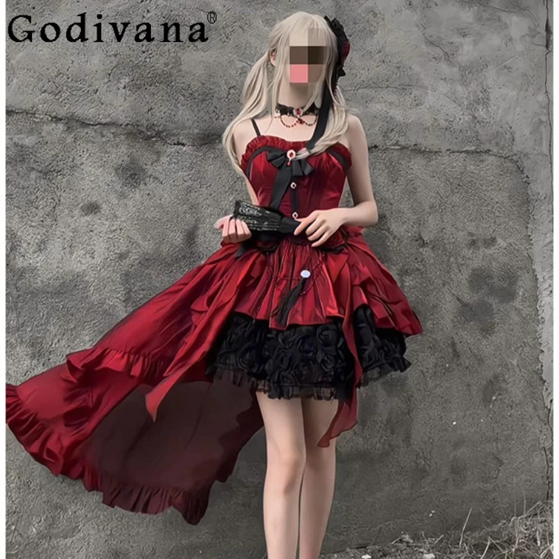 Black and Red Gothic Style Rose Lolita Dress Female Evening Gown Rose Lace Dress Women Pure Desire Princess Elegant Dress
Black and Red Gothic Style Rose Lolita Dress Female Evening Gown Rose Lace Dress Women Pure Desire Princess Elegant Dress