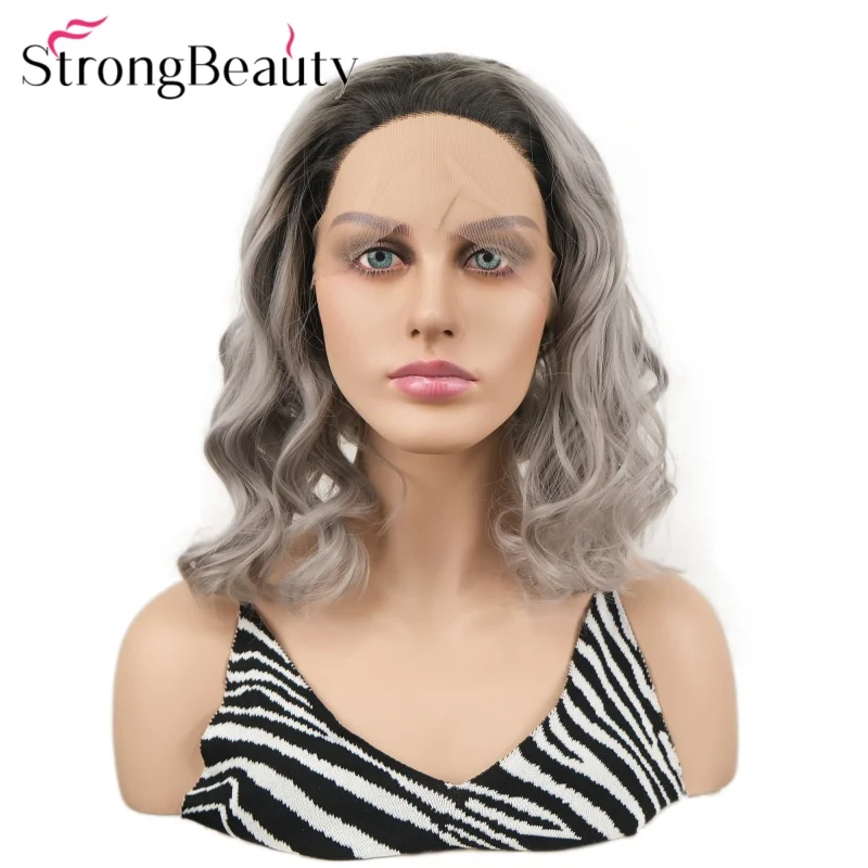 StrongBeauty Синтетические парики спереди, серые с темным корнем, вьющиеся 14-дюймовые парики для косплея Боб
StrongBeauty Синтетические парики спереди, серые с темным корнем, вьющиеся 14-дюймовые парики для косплея Боб