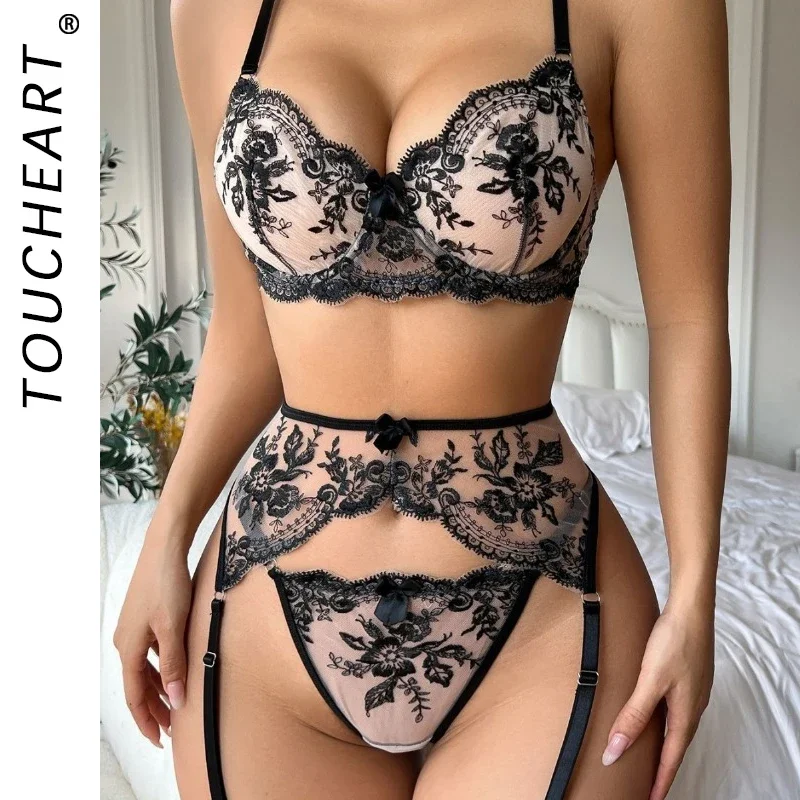 Toucheart Sexy Women's Underwear Mesh See-through Bra Temptation Embroidered Girdle Garter Belt Sexy Bow Knot Lingerie Suit New
Toucheart Sexy Women's Underwear Mesh See-through Bra Temptation Embroidered Girdle Garter Belt Sexy Bow Knot Lingerie Suit New