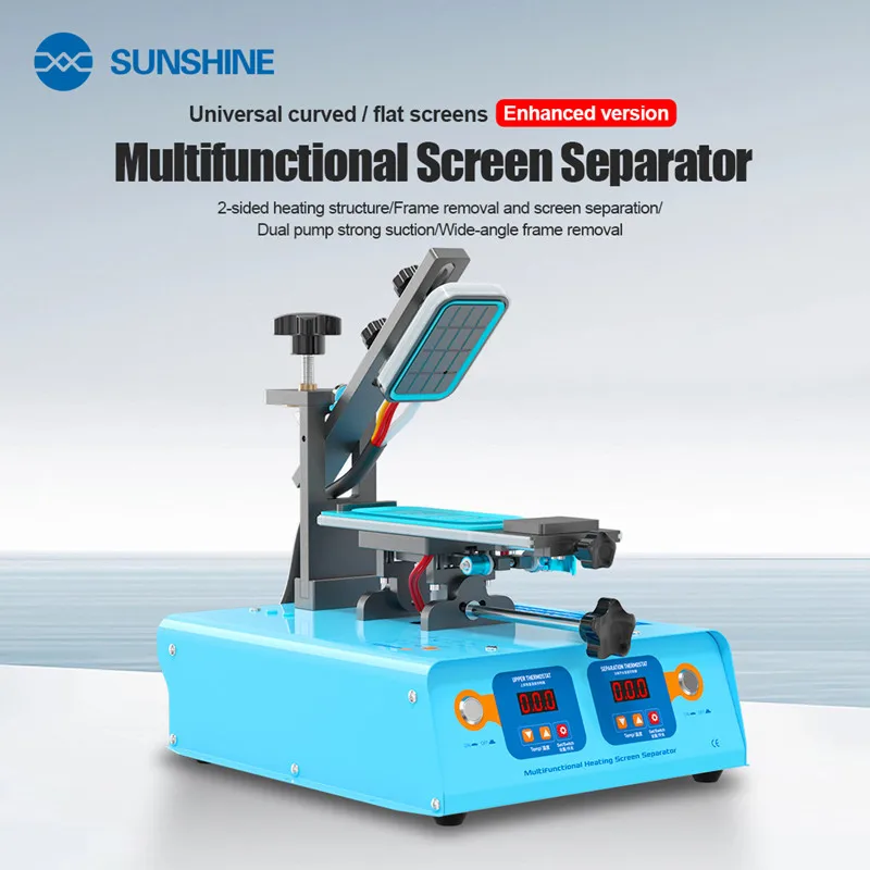 SUNSHINE S-918M Многофункциональный сепаратор ЖК-экрана для мобильного телефона с двойным насосом, сильная всасывающая сепарационная машина для удаления рамки
SUNSHINE S-918M Многофункциональный сепаратор ЖК-экрана для мобильного телефона с двойным насосом, сильная всасывающая сепарационная машина для удаления рамки