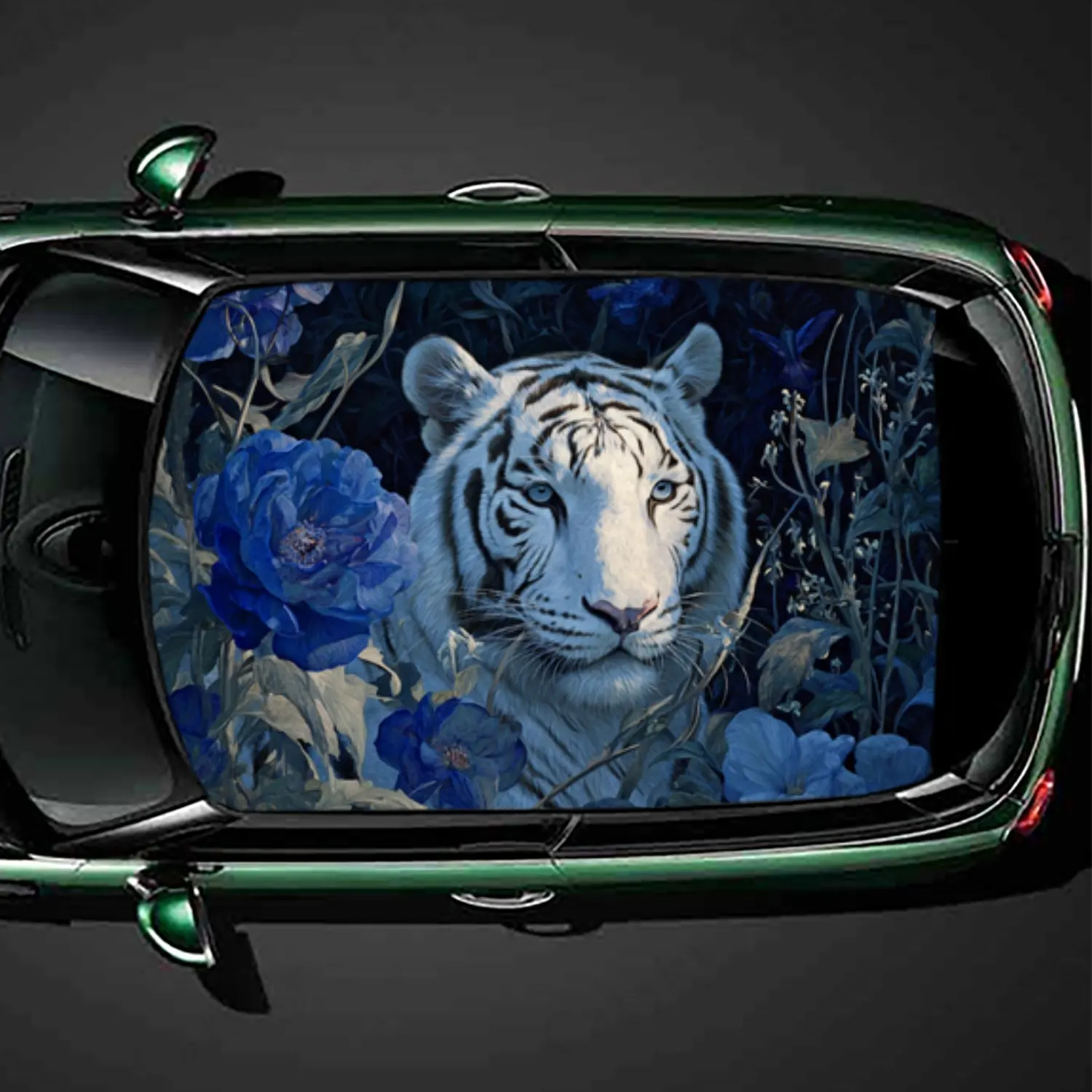 Blue - Eyed Tiger in Flower Shadow PVC Car Roof Sticker, Self-Adhesive Waterproof Car Vinyl Decal, Car Decoration Protection Sti
Blue - Eyed Tiger in Flower Shadow PVC Car Roof Sticker, Self-Adhesive Waterproof Car Vinyl Decal, Car Decoration Protection Sti