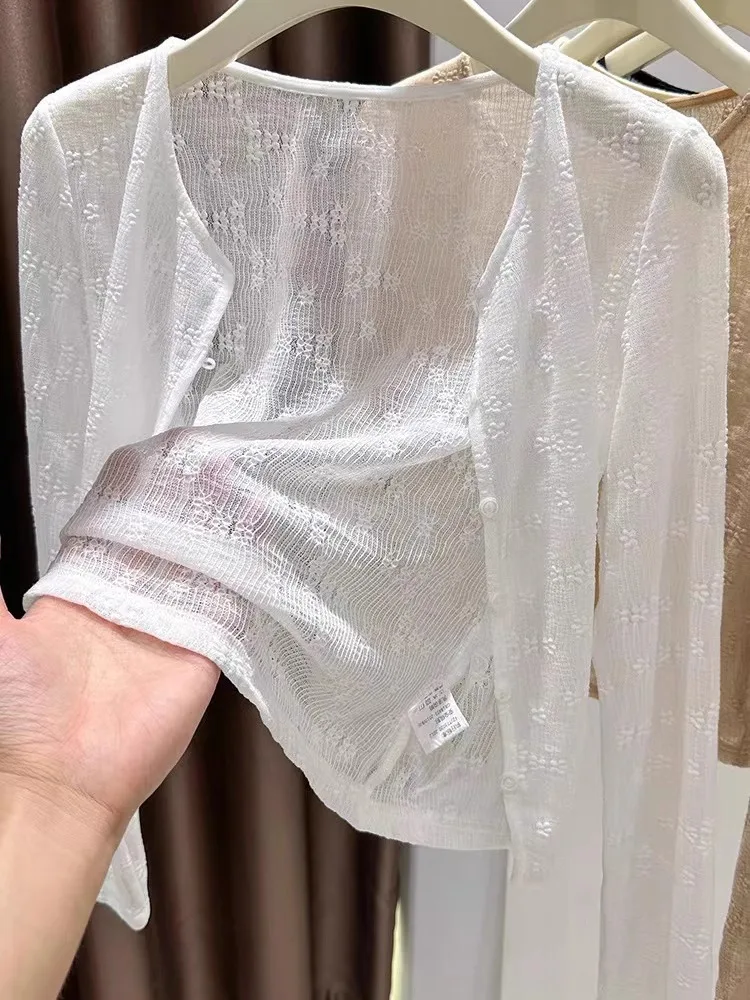 Summer Lace Hook Flower Lightweight Long Sleeve Sun Protection Cardigan Shawl Mesh Short Outerwear Loose Top Women's Fashion
Summer Lace Hook Flower Lightweight Long Sleeve Sun Protection Cardigan Shawl Mesh Short Outerwear Loose Top Women's Fashion
