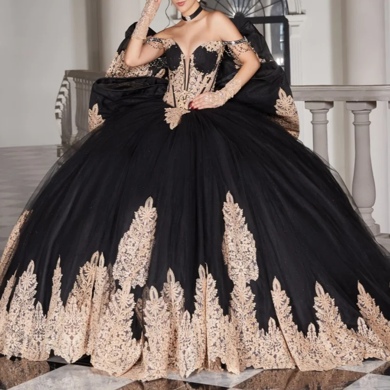 Черное платье Quinceanera, бальное платье с открытыми плечами, милое платье 16, аппликации из бисера, кружевной бант, бусины, тюль, вечеринка по случаю дня рождения, Vestidos De
Черное платье Quinceanera, бальное платье с открытыми плечами, милое платье 16, аппликации из бисера, кружевной бант, бусины, тюль, вечеринка по случаю дня рождения, Vestidos De