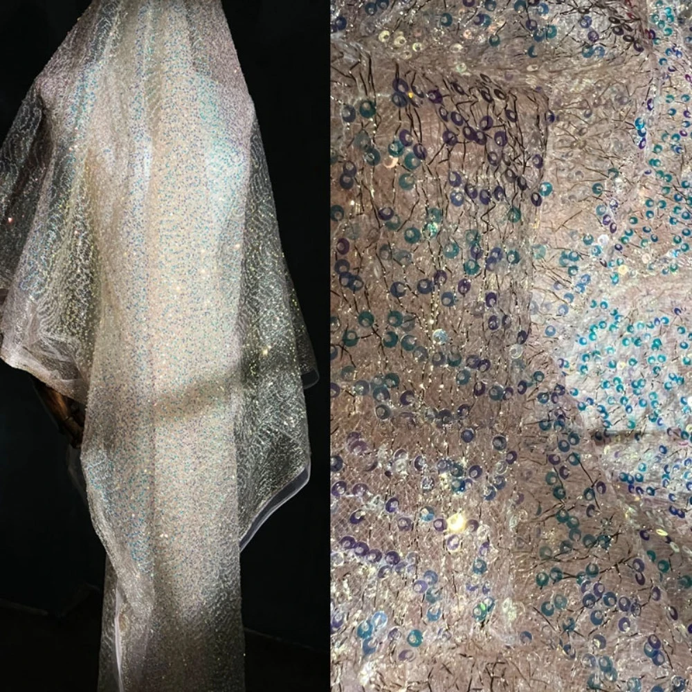 Радужные блестки, тяжелая вышивка, прозрачная сетчатая ткань, сделай сам, свадебное платье, вечернее платье, дизайнерский материал
Радужные блестки, тяжелая вышивка, прозрачная сетчатая ткань, сделай сам, свадебное платье, вечернее платье, дизайнерский материал