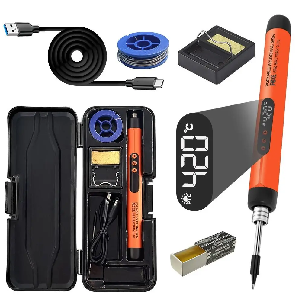 USB Electric Soldering Iron Set Wireless Charging Intelligent USB Soldering Iron Set 300-450 Temperature Adjustable
USB Electric Soldering Iron Set Wireless Charging Intelligent USB Soldering Iron Set 300-450 Temperature Adjustable