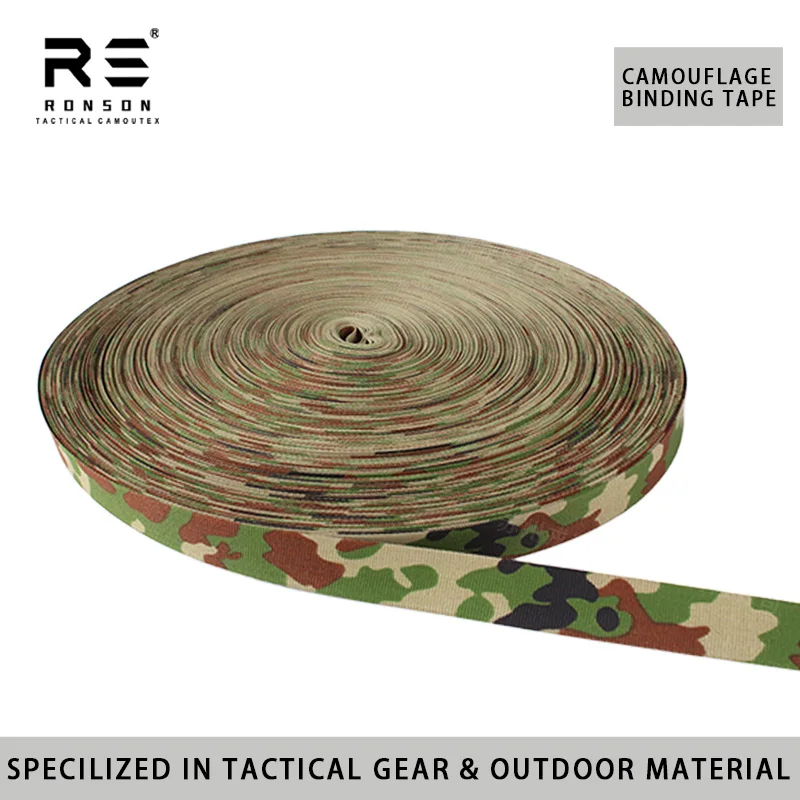 JSDF Camouflage Printed 25MM Width Nylon Edge Binding Tape High Tenacity IRR Compliant Near-Infared Flame Retardant Webbing
JSDF Camouflage Printed 25MM Width Nylon Edge Binding Tape High Tenacity IRR Compliant Near-Infared Flame Retardant Webbing