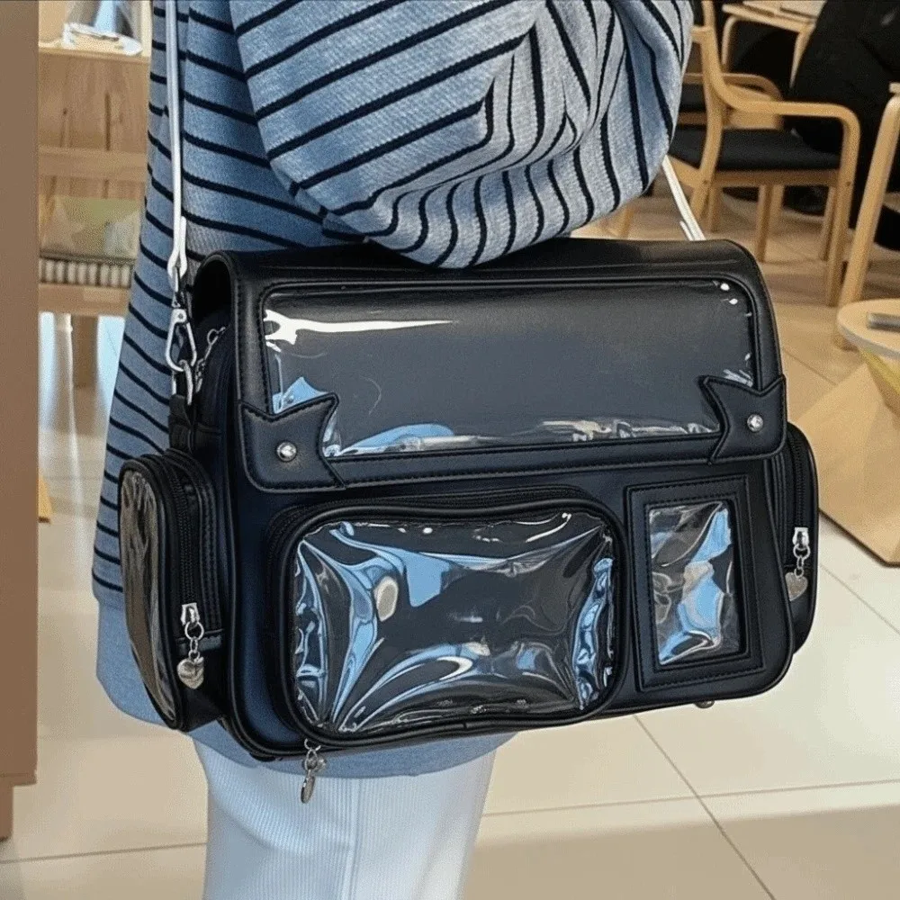 Transparent Convertible Ita Backpack PVC Solid Color Kawaii Uniform Bag Ita Waterproof Japanese Style Clear Window Plushie Bag
Transparent Convertible Ita Backpack PVC Solid Color Kawaii Uniform Bag Ita Waterproof Japanese Style Clear Window Plushie Bag