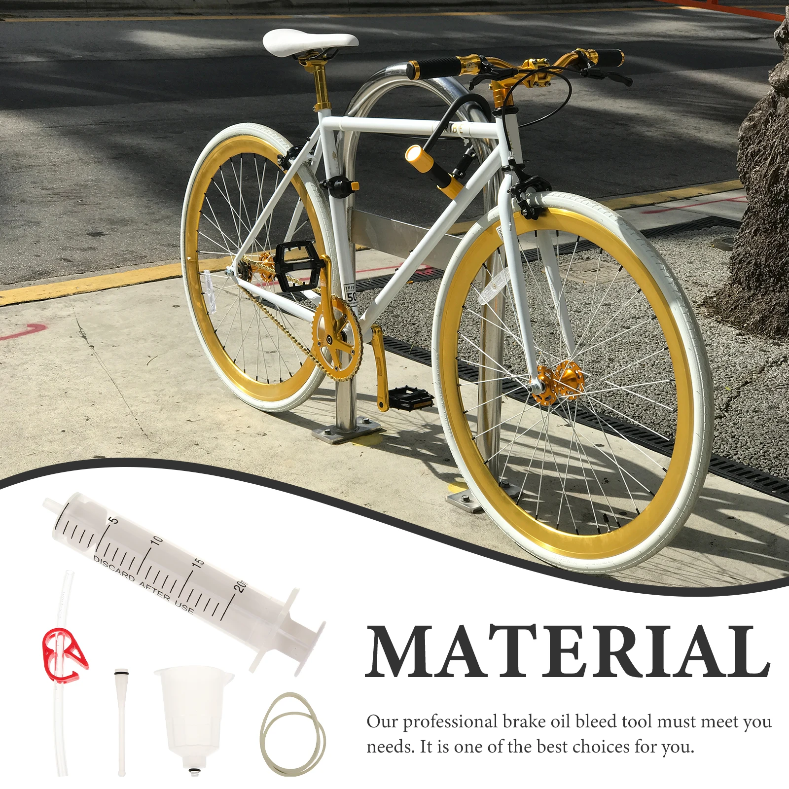 5pcs Hydraulic Disc Brake Tool Oil Bleed Refill Kit for Road Mountain Bike White Rubber Band Tube Syringe Funnels
5pcs Hydraulic Disc Brake Tool Oil Bleed Refill Kit for Road Mountain Bike White Rubber Band Tube Syringe Funnels