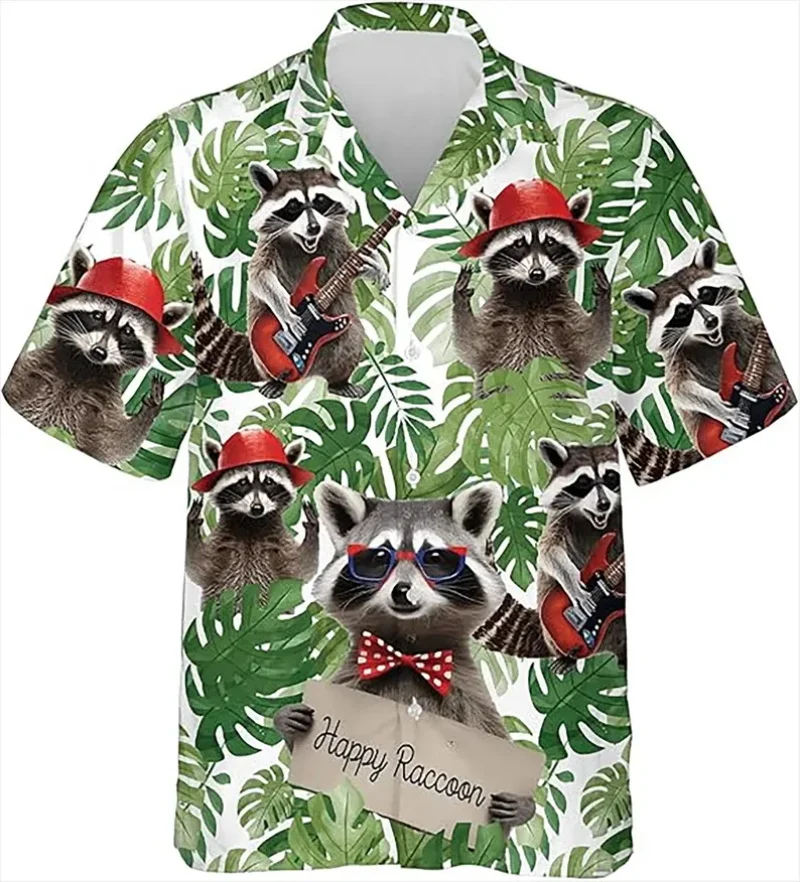 Забавная гавайская рубашка с изображением енота для мужчин, тропическая рубашка-алоха с коротким рукавом, на пуговицах, для пляжного отдыха, подарок для него
Забавная гавайская рубашка с изображением енота для мужчин, тропическая рубашка-алоха с коротким рукавом, на пуговицах, для пляжного отдыха, подарок для него