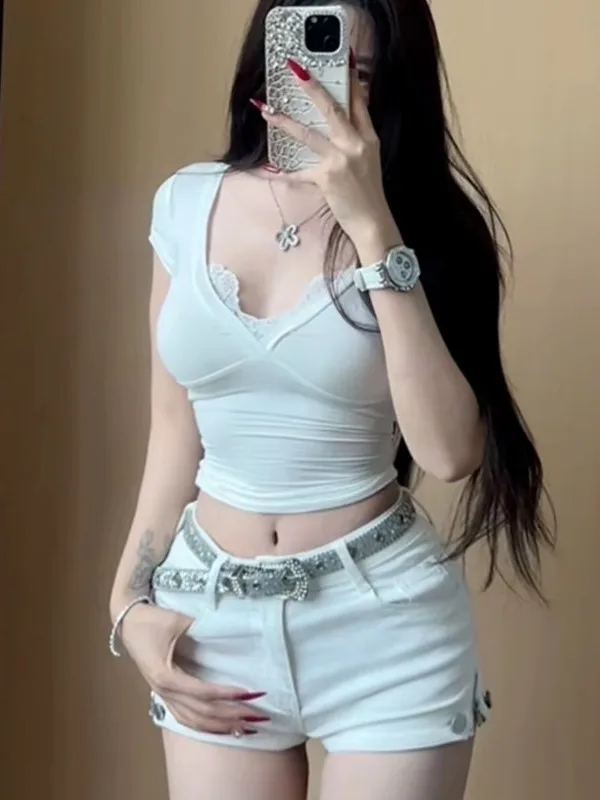 White Zipper Straight Leg Super Short Jeans Summer Hot Girls Spicy Versatile Body Shaping High Waist A-Line Hot Pants
White Zipper Straight Leg Super Short Jeans Summer Hot Girls Spicy Versatile Body Shaping High Waist A-Line Hot Pants