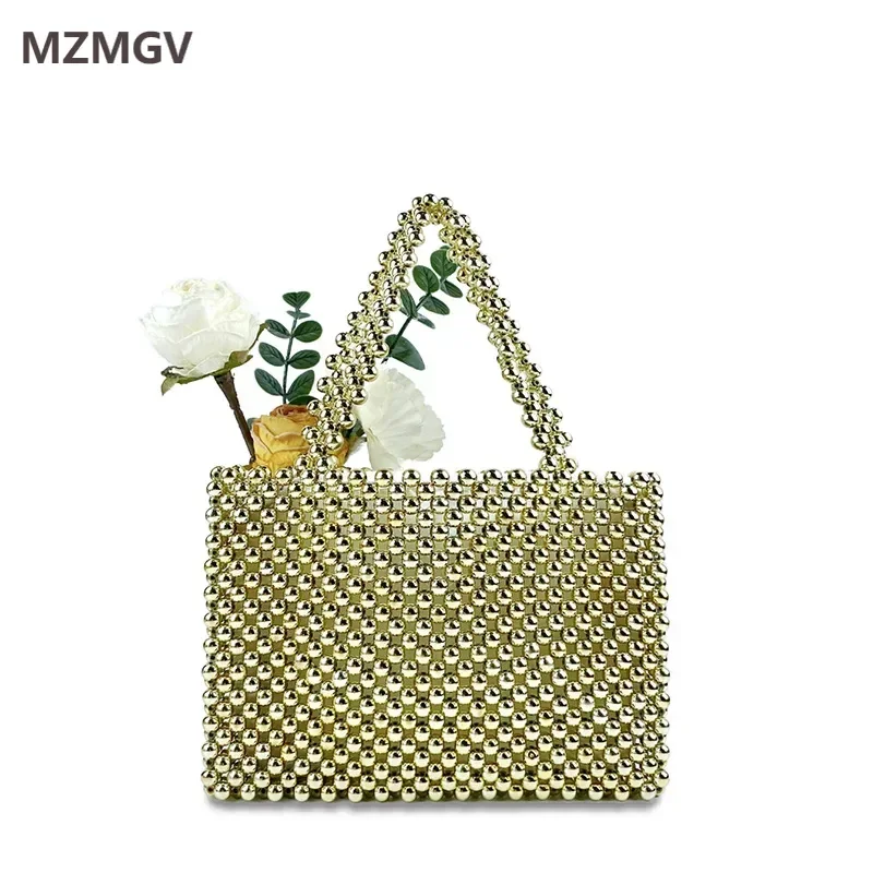 Meet You Gold Metallic Acrylic Beaded Handbag Hand Woven Hollow Out Holiday Shoulder Bag 2025 New Design Party Wedding Clutches
Meet You Gold Metallic Acrylic Beaded Handbag Hand Woven Hollow Out Holiday Shoulder Bag 2025 New Design Party Wedding Clutches