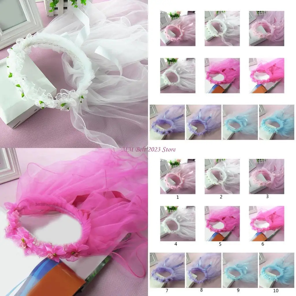 49ME Multi Color Wedding Veil for Flower Girl with Pleated Flower Crown Party Decor
49ME Multi Color Wedding Veil for Flower Girl with Pleated Flower Crown Party Decor