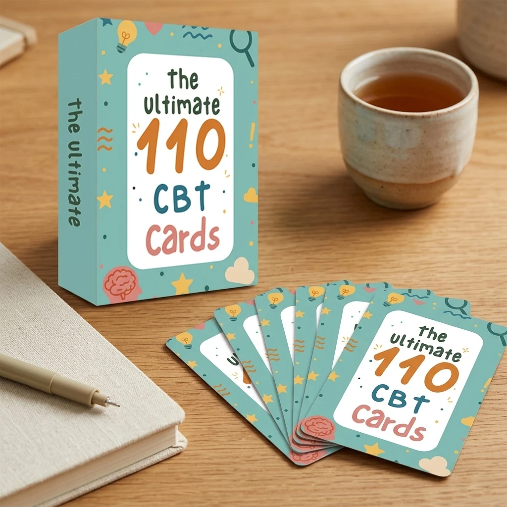 110Pcs Mental-Health Cards Durable Waterproof Cognitive Behavioral Therapy Tools for Counseling Self Help Family Activities
110Pcs Mental-Health Cards Durable Waterproof Cognitive Behavioral Therapy Tools for Counseling Self Help Family Activities