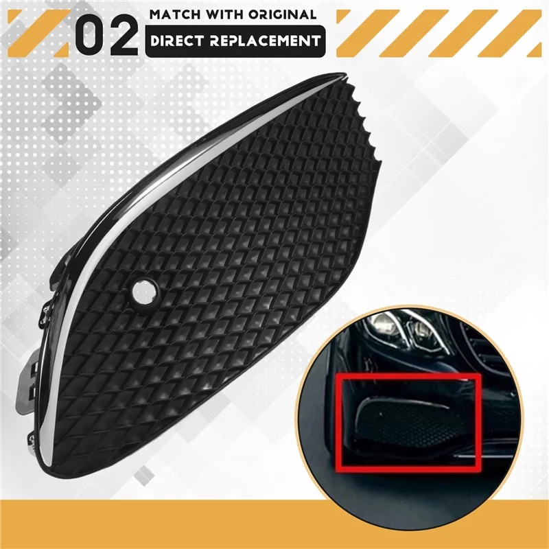 Efficientt-1Pair Car Front Bumper Fog Light Grille Fog Lamp Grill Cover With Chrome Strip For Mercedes-Benz E Class W213 2016-20
Efficientt-1Pair Car Front Bumper Fog Light Grille Fog Lamp Grill Cover With Chrome Strip For Mercedes-Benz E Class W213 2016-20