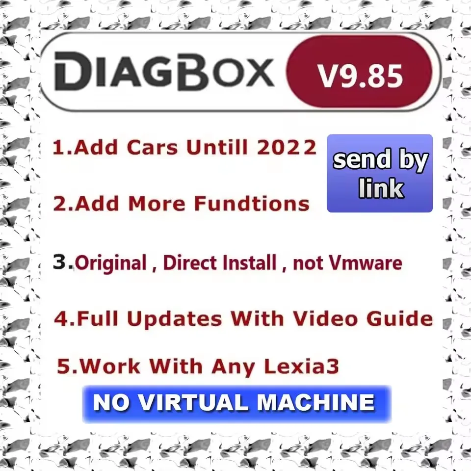 DIAGBOX 9.85 Car Diagnostic Tool for Citroen Peugeot Up to 02/2022 No Virtual Machine Required
DIAGBOX 9.85 Car Diagnostic Tool for Citroen Peugeot Up to 02/2022 No Virtual Machine Required
