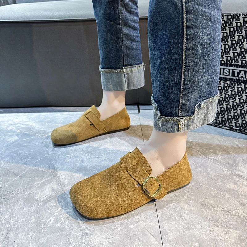 Summer Retro Style Brown Faux Suede Flat Slippers Fashion Round Toe Platform Mules Outdoor Woman Soft Sole Cork Slides
Summer Retro Style Brown Faux Suede Flat Slippers Fashion Round Toe Platform Mules Outdoor Woman Soft Sole Cork Slides