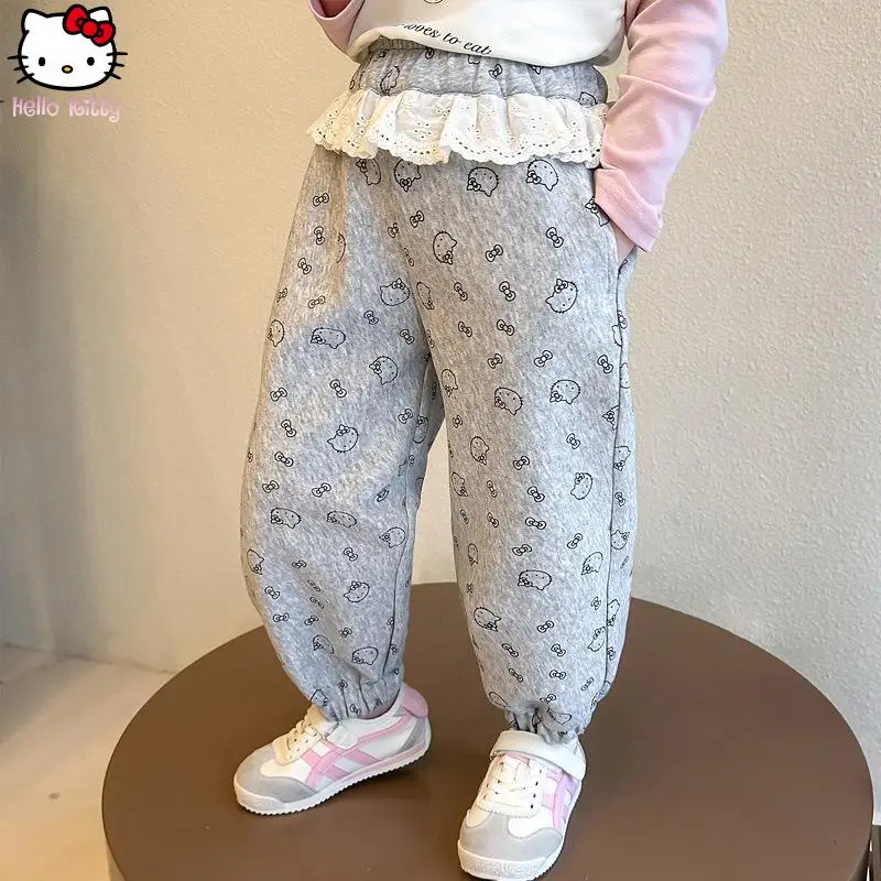 Детские повседневные штаны с кружевом в стиле аниме Hello Kitty, милые осенние новые гигиенические штаны Sanrio, удобные спортивные штаны
Детские повседневные штаны с кружевом в стиле аниме Hello Kitty, милые осенние новые гигиенические штаны Sanrio, удобные спортивные штаны